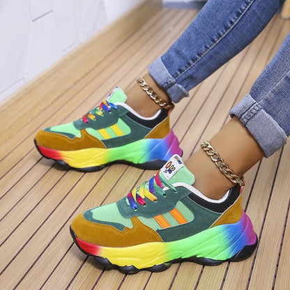 Women's Chunky Sneakers in Vibrant Colors – Comfortable Casual Footwear 5