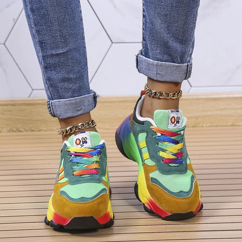 Women's Chunky Sneakers in Vibrant Colors – Comfortable Casual Footwear 6