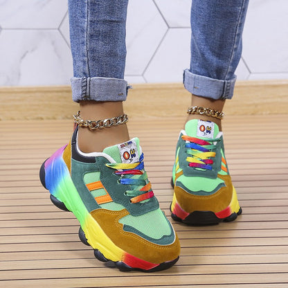 Women's Chunky Sneakers in Vibrant Colors – Comfortable Casual Footwear 7