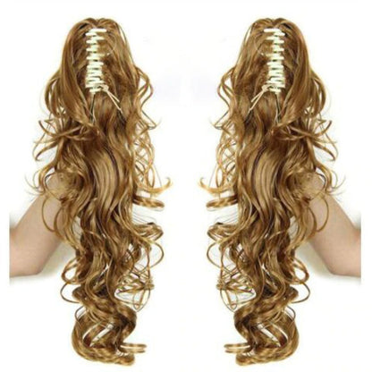 Women's Claw Clip-in Ponytail Hair Extension Long Straight Curly High-Temperature Fiber 29