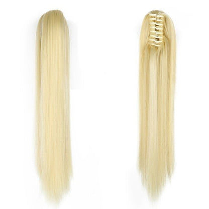 Women's Claw Clip-in Ponytail Hair Extension Long Straight Curly High-Temperature Fiber 30