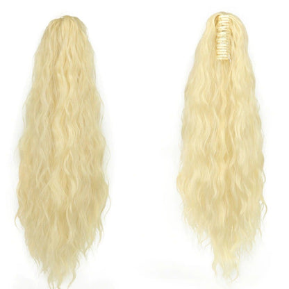 Women's Claw Clip-in Ponytail Hair Extension Long Straight Curly High-Temperature Fiber 35