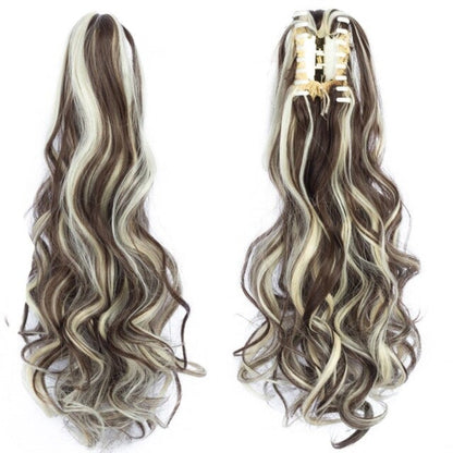 Women's Claw Clip-in Ponytail Hair Extension Long Straight Curly High-Temperature Fiber 39