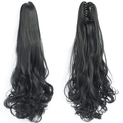 Women's Claw Clip-in Ponytail Hair Extension Long Straight Curly High-Temperature Fiber 42