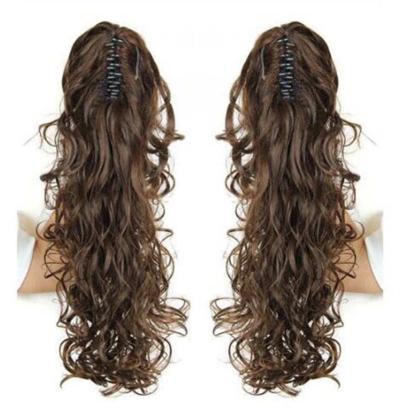 Women's Claw Clip-in Ponytail Hair Extension Long Straight Curly High-Temperature Fiber 7