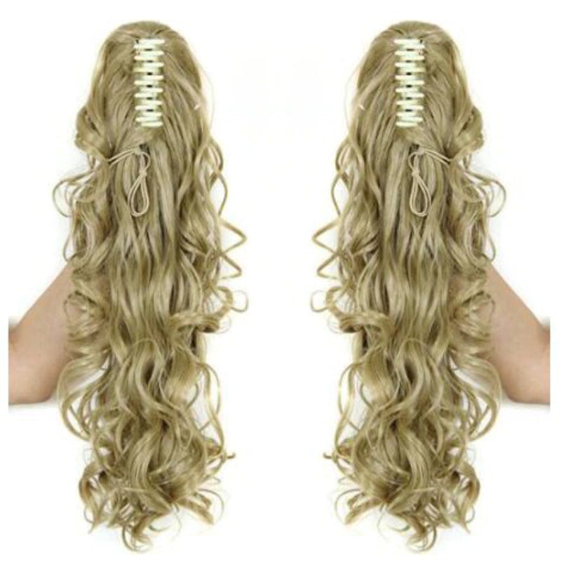 Women's Claw Clip-in Ponytail Hair Extension Long Straight Curly High-Temperature Fiber 8