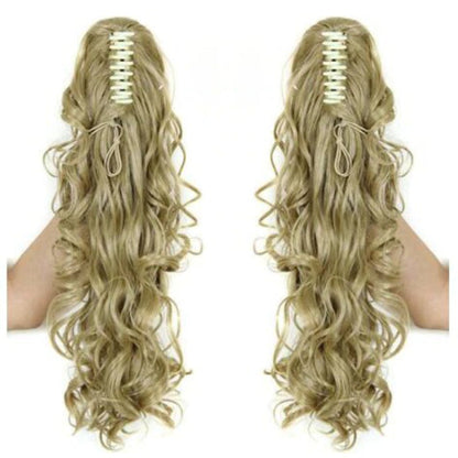 Women's Claw Clip-in Ponytail Hair Extension Long Straight Curly High-Temperature Fiber 8
