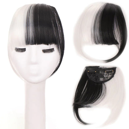 Women's Clip-In Bangs Wig Extension Light Brown High-Temperature Fiber 13