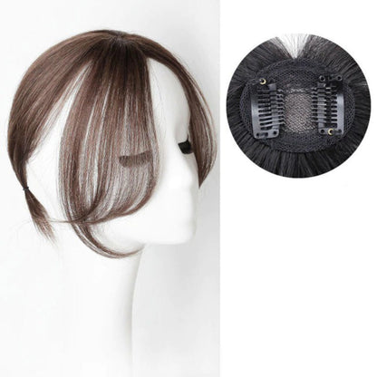 Women's Clip-In Bangs Wig Extension Light Brown High-Temperature Fiber 42