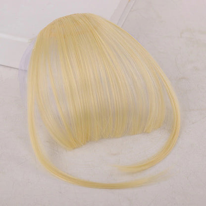 Women's Clip-In Bangs Wig Extension Light Brown High-Temperature Fiber 44