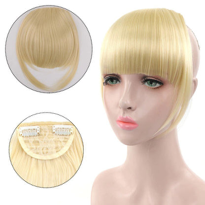 Women's Clip-In Bangs Wig Extension Light Brown High-Temperature Fiber 55