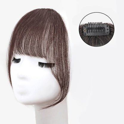 Women's Clip-In Bangs Wig Extension Light Brown High-Temperature Fiber 59