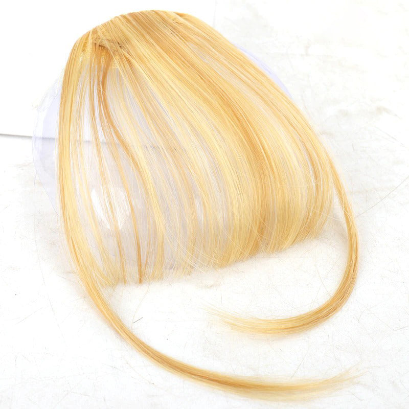 Women's Clip-In Bangs Wig Extension Light Brown High-Temperature Fiber 60