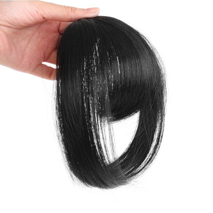 Women's Clip-In Bangs Wig Extension Light Brown High-Temperature Fiber 64