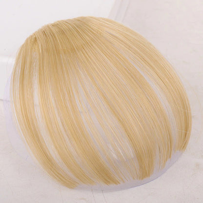 Women's Clip-In Bangs Wig Extension Light Brown High-Temperature Fiber 7