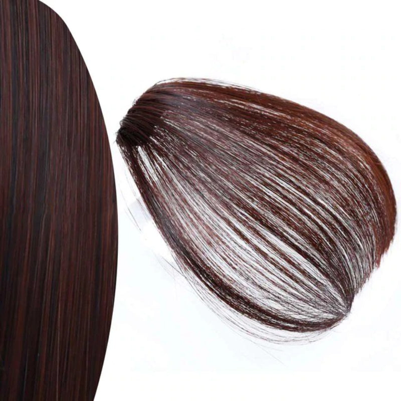 Women's Clip-In Bangs Wig Extension Light Brown High-Temperature Fiber 9