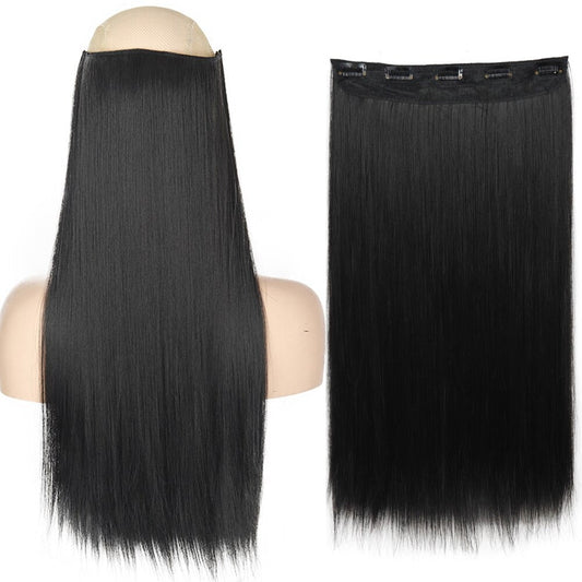 Women's Clip-In Hair Extensions Long Straight Curly High-Temperature Fiber 0