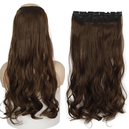 Women's Clip-In Hair Extensions Long Straight Curly High-Temperature Fiber 24
