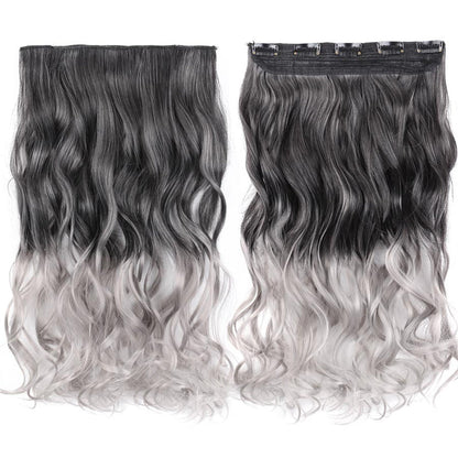 Women's Clip-In Ombre Hair Extensions 22 Inches Curly High-Temperature Fiber 12