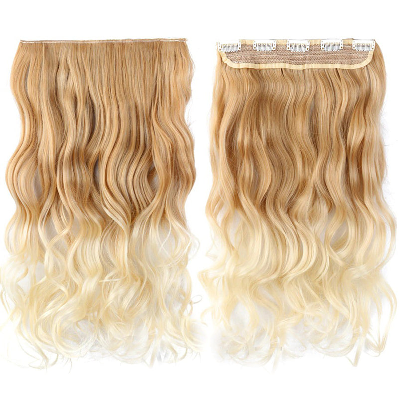 Women's Clip-In Ombre Hair Extensions 22 Inches Curly High-Temperature Fiber 19