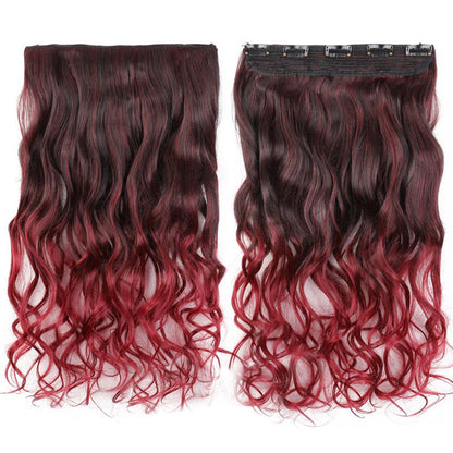 Women's Clip-In Ombre Hair Extensions 22 Inches Curly High-Temperature Fiber 22