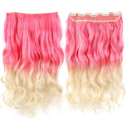 Women's Clip-In Ombre Hair Extensions 22 Inches Curly High-Temperature Fiber 23