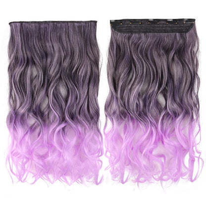 Women's Clip-In Ombre Hair Extensions 22 Inches Curly High-Temperature Fiber 27