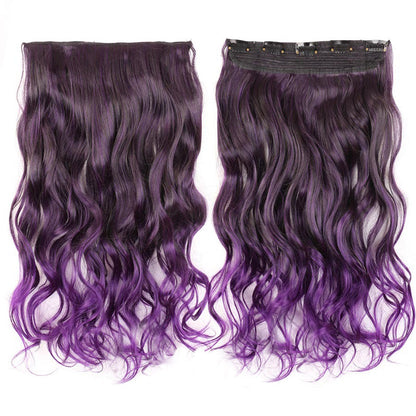 Women's Clip-In Ombre Hair Extensions 22 Inches Curly High-Temperature Fiber 28
