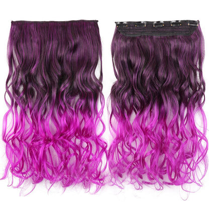 Women's Clip-In Ombre Hair Extensions 22 Inches Curly High-Temperature Fiber 30