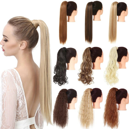 Women's Clip-In Ponytail Extension Brown High-Temperature Fiber 1