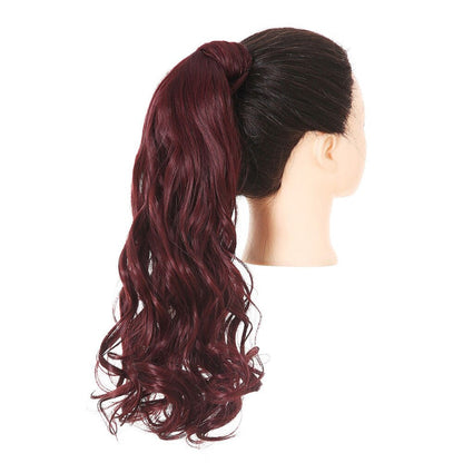 Women's Clip-In Ponytail Extension Kinky Curly 22 Inch High-Temperature Fiber 45