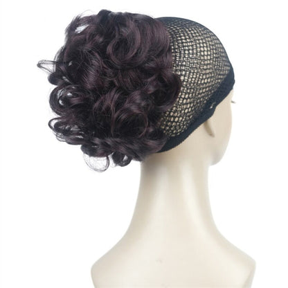 Women's Clip-On Hair Extensions Buns Natural Wave High-Temperature Fiber 8