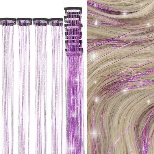Women's Clip-on Hair Extension Glitter 24in High-Temperature Fiber 0