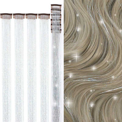 Women's Clip-on Hair Extension Glitter 24in High-Temperature Fiber 3