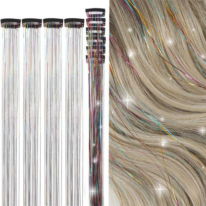 Women's Clip-on Hair Extension Glitter 24in High-Temperature Fiber 4