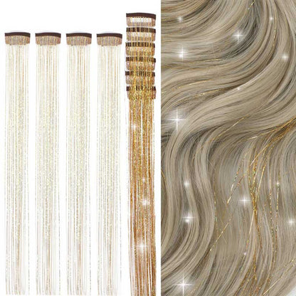 Women's Clip-on Hair Extension Glitter 24in High-Temperature Fiber 9