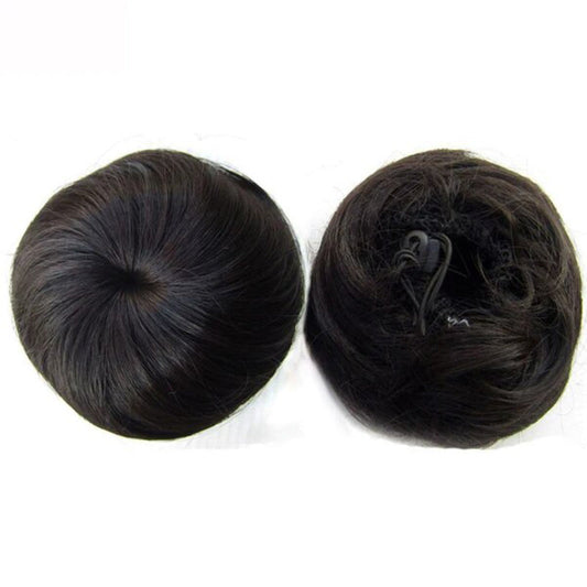 Women's Clip In Hair Bun Extension Adjustable Drawstring Synthetic Fiber 1