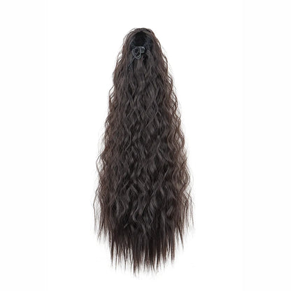 Women's Clip In Ponytail Extension 22 Inch Kinky Wave Synthetic Fiber 10