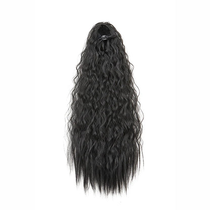 Women's Clip In Ponytail Extension 22 Inch Kinky Wave Synthetic Fiber 11