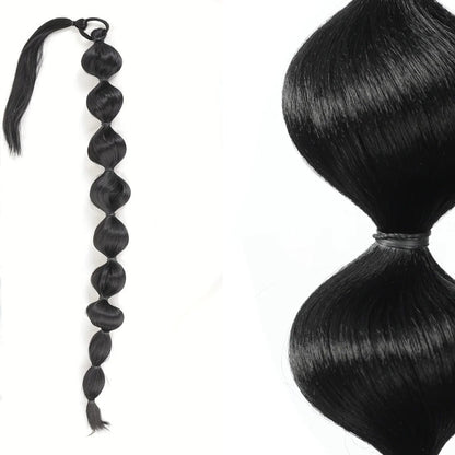 Women's Clip In Ponytail Extension Black High-Temperature Fiber 70cm 3