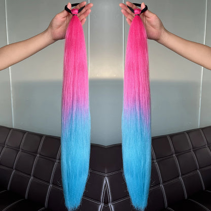 Women's Clip In Ponytail Extension Multi-Color Synthetic Long Hairpiece 16