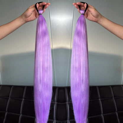 Women's Clip In Ponytail Extension Multi-Color Synthetic Long Hairpiece 18