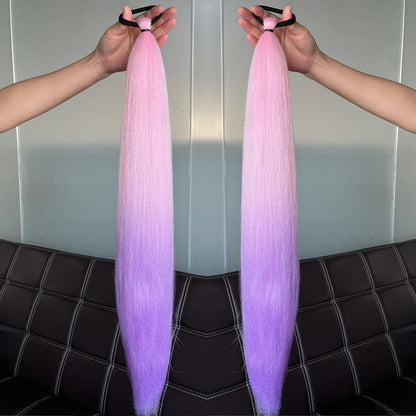 Women's Clip In Ponytail Extension Multi-Color Synthetic Long Hairpiece 23