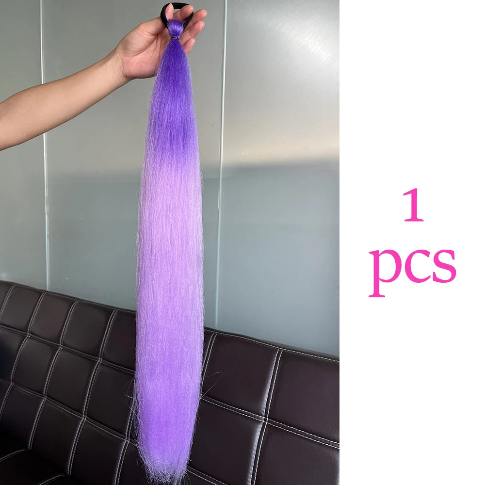 Women's Clip In Ponytail Extension Multi-Color Synthetic Long Hairpiece 25