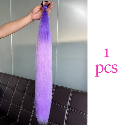 Women's Clip In Ponytail Extension Multi-Color Synthetic Long Hairpiece 25