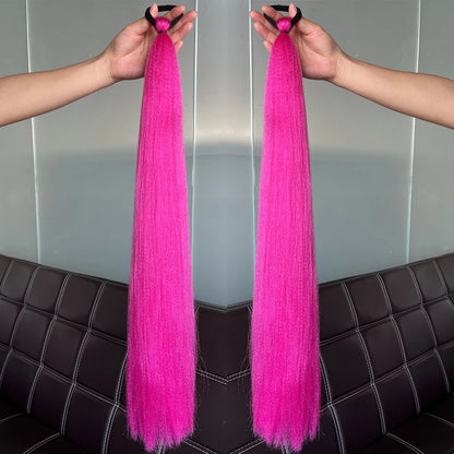 Women's Clip In Ponytail Extension Multi-Color Synthetic Long Hairpiece 29