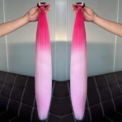 Women's Clip In Ponytail Extension Multi-Color Synthetic Long Hairpiece 30