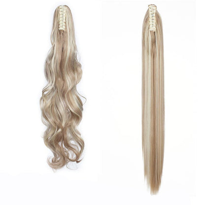 Women's Clip In Ponytail Extension Straight Wavy High-Temperature Fiber 15