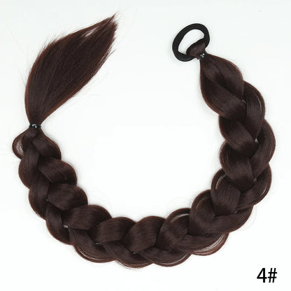 Women's Clip In Ponytail Extensions 24 Inch Synthetic Twist Braid 10