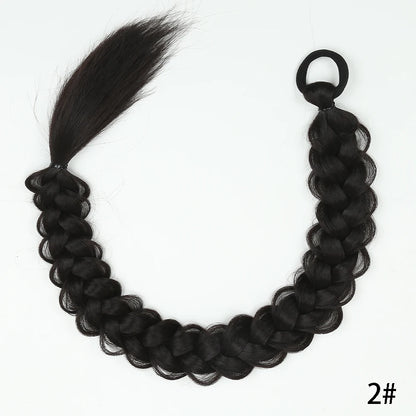 Women's Clip In Ponytail Extensions 24 Inch Synthetic Twist Braid 14